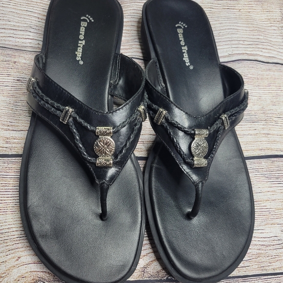 [Bare Traps] Braided Leather Sandals with Charm- (Size 11) - Picture 2 of 12